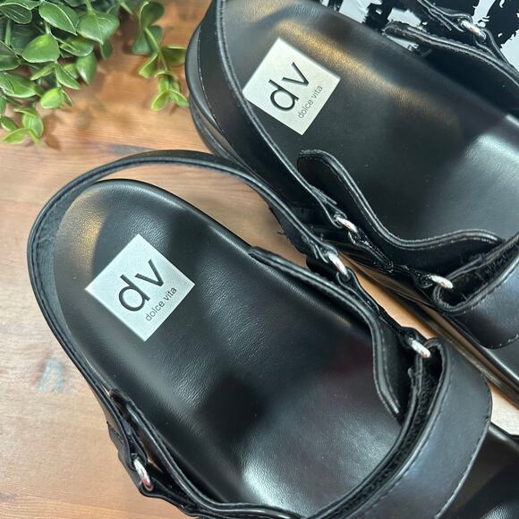 DV by Dolce Vita Women's Argyle Strap Sandals Black Size 6 - Picture 6 of 8